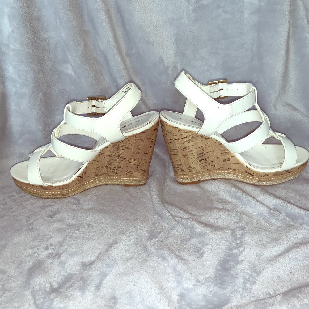 White summer wedges
